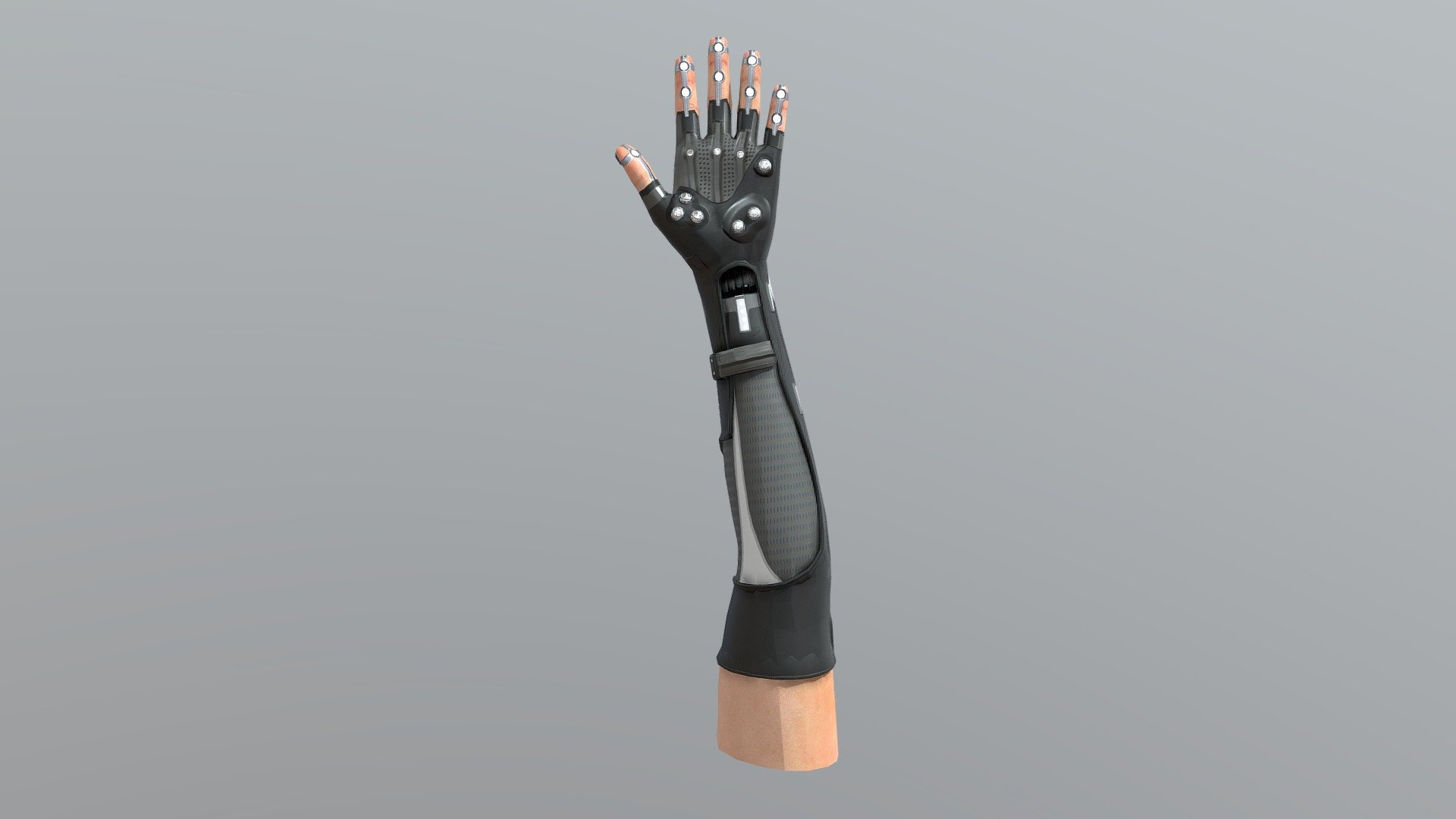 I made a scifi hand or glove like this from the recipe https://www.artstation.com/artwork/x6ZgX - Prosthesis - 3D model by morohsenoe28041998 3d model