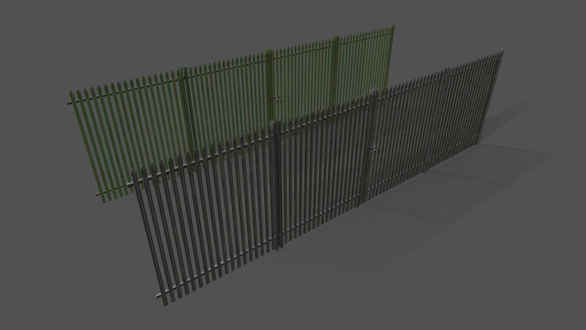 Low poly fence

Textures are 4096x4096 for both texture sets. Comes with a gate section and 2 straight sections which have different UVs 3d model