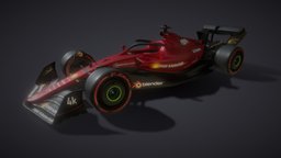 F1 2022 Rosso Livery Template formula, red, b3d, f1, formula1, template, automotive, rosso, blender, vehicle, blender3d, racing, car, race, 2022