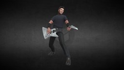 James Hetfield Metallica low poly guitar, james, guitarist, metallica, vocalist, rock, hetfield