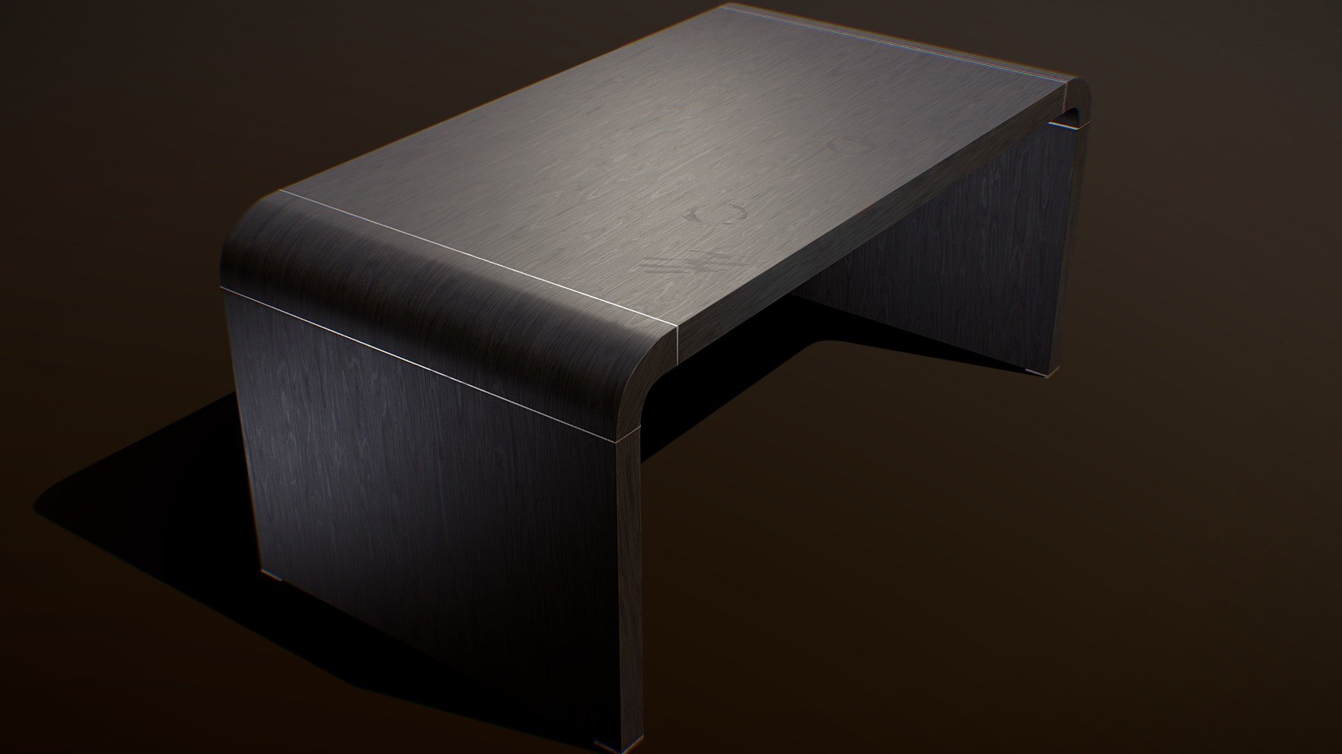 This wooden office desk can be used for an office interior scene or any other modern game scene 3d model