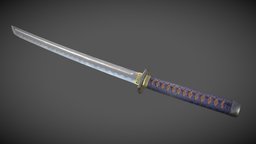 Katana katana, espada, samurai, arma, substance, weapon, low-poly, sword, 3dmax, steel, japanese