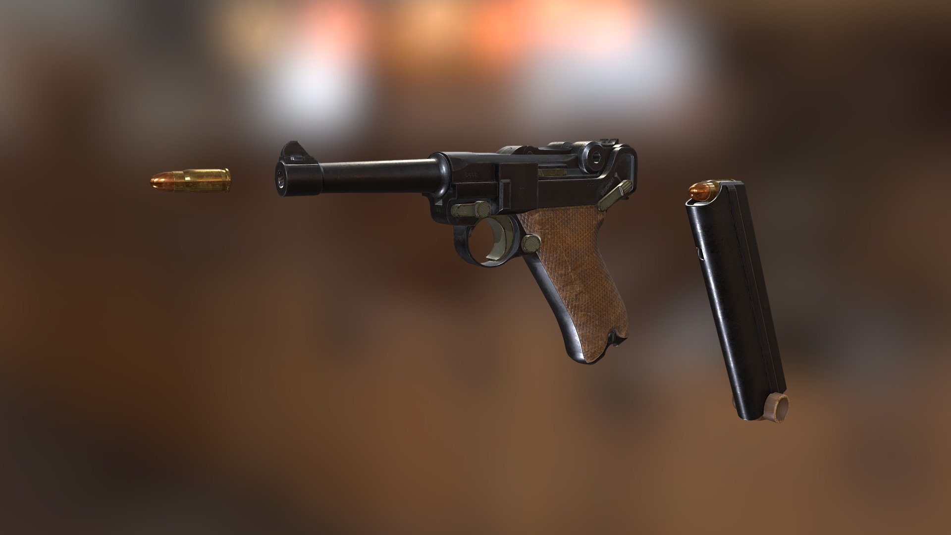 Luger P08 based on real life references. Modeled in Blender and textured in Substance 3D Painter 3d model