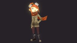 Aviator Girl staffpicks, 3dsmax-lowpoly, character, game, 3d, 3dsmax, art, low, poly, model, mobile