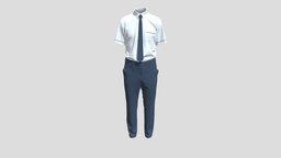 School Uniform Male with Necktie Tucked