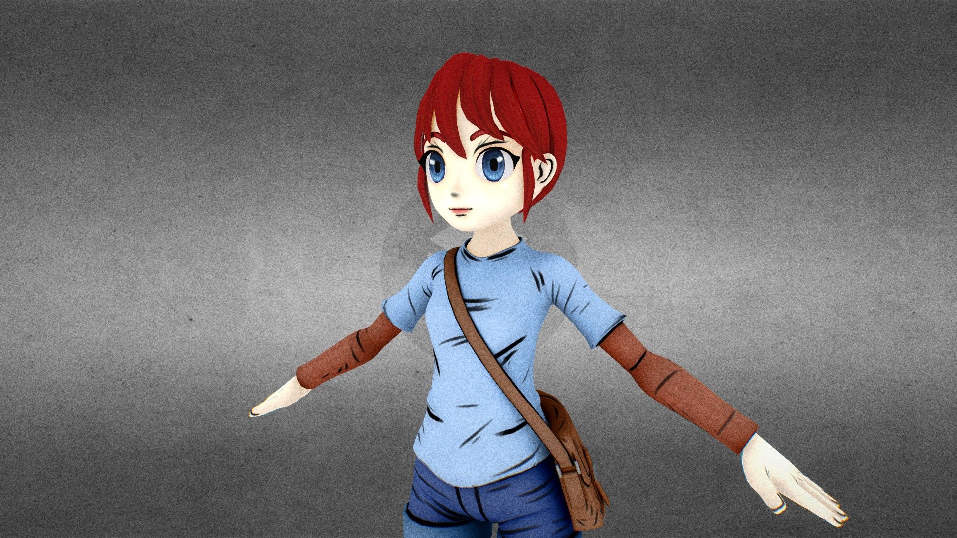 Cartoon girl - Toon Girl - 3D model by Alain Pierre (@alain.pierre) 3d model