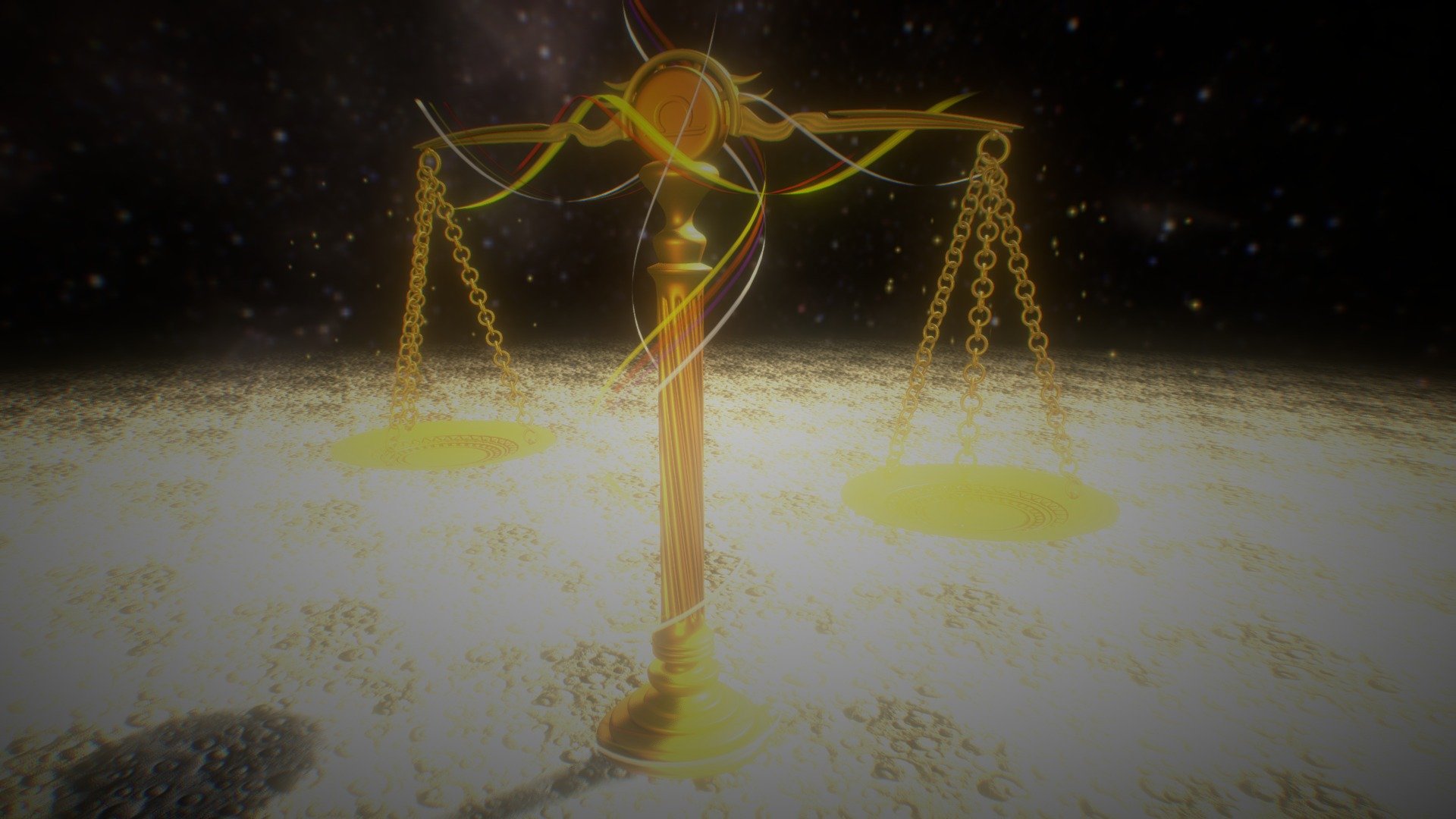 Libra (♎) is the seventh astrological sign in the Zodiac. It spans the 180–210th degree of the zodiac, between 180 and 207.25 degree of celestial longitude. Under the tropical zodiac, Sun transits this area on average between (northern autumnal equinox) September 23 and October 22, and under the sidereal zodiac, the sun currently transits the constellation of Libra from approximately October 16 to November 17.  The symbol of the scales is based on the Scales of Justice held by Themis, the Greek personification of divine law and custom. She became the inspiration for modern depictions of Lady Justice. The ruling planet of Libra is Venus 3d model