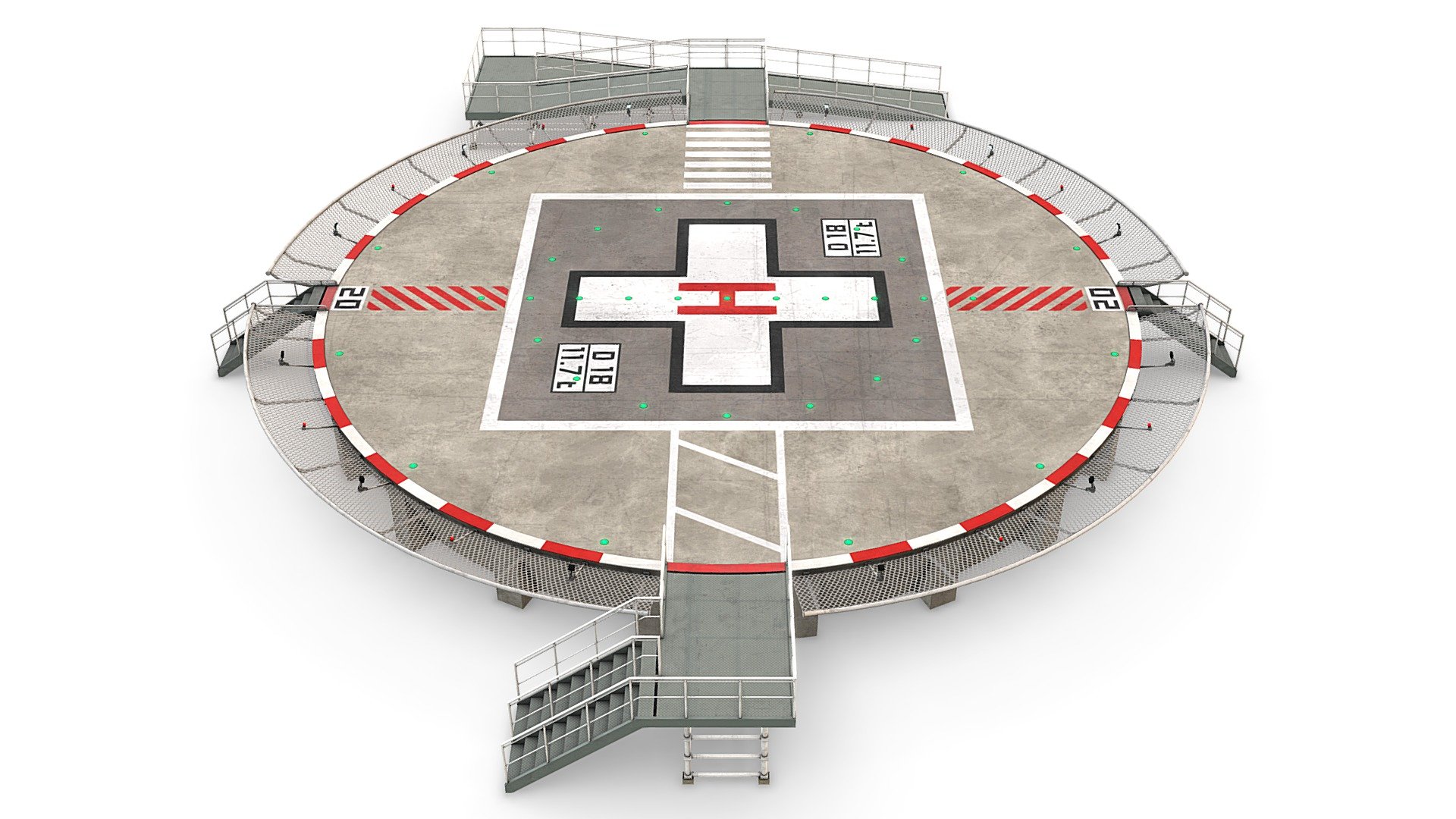Circular Hospital Helipad - Circular Hospital Helipad - Buy Royalty Free 3D model by RealtimeModels 3d model