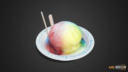 [Game-Ready] Ice Cream Sorbet topology, ar, rainbow, snack, icecream, hawaii, dessert, photogrammetry, 3d, 3dscan, gameready, shavedice, shaved-ice, sherbet, noai, rainbowsherbet, shave-ice