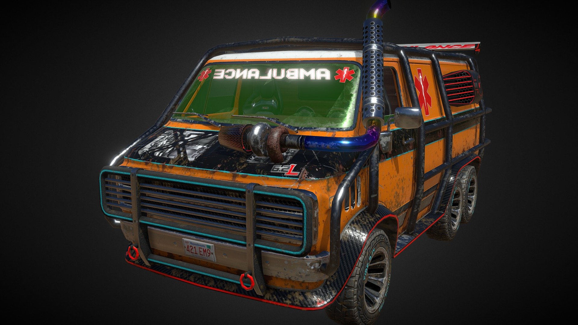 Car model  for mobile game -  https://play.google.com/store/apps/details?id=com.gdcompany.metalmadness - AmbuS - 3D model by dimal965 3d model