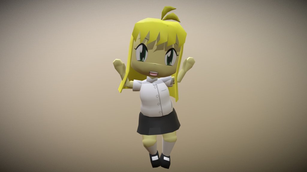 This is my first submission to this site; a 3d model of one of my characers, Kyra. I am aware of her arms clipping through her hair. Unfortunately, her eyes don't move here since they are UV'd.

This dance in particular is inspired from the ones in the game Space Channel 5.

Animated in Autodesk Maya.

Rendered gif here: http://nosh59.deviantart.com/art/Kyra-s-Dance-686773674 - Kyra's Dance - 3D model by Nosh59 3d model
