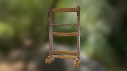 Weapon Stand stand, prop, weapon, game, low, poly, fantasy, gameready