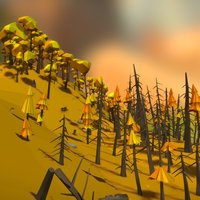 Forest Pack Autumn trees, forest, grass, ready, leaf, mushrooms, lov, game, 3dsmax, 3dsmaxpublisher, poly, rock, leaves