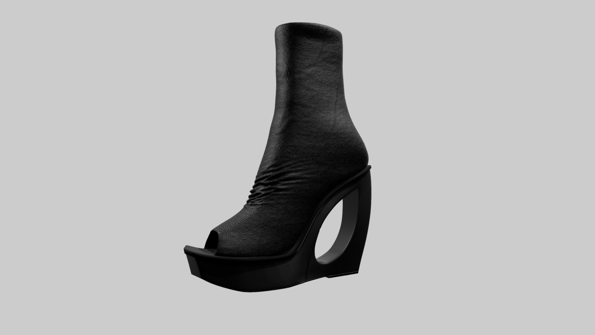 Rick Owens Fashion Style Wedge Boots Heels - Buy Royalty Free 3D model by 4145K4N 3d model
