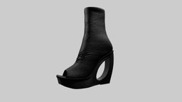 Rick Owens Fashion Style Wedge Boots Heels