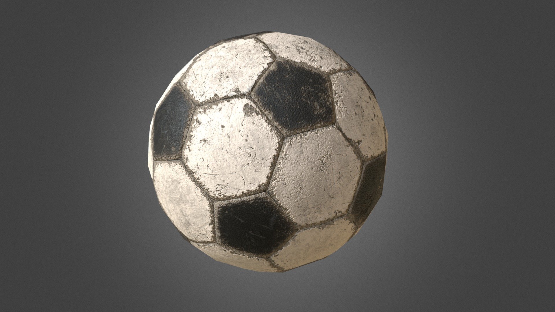 Low poly, PBR, game ready 3D model of Old Football Ball FBX format Texture Size: 2048x2048 - Old Football Ball Low Poly PBR Model - 3D model by AleksandrKorostyliov 3d model