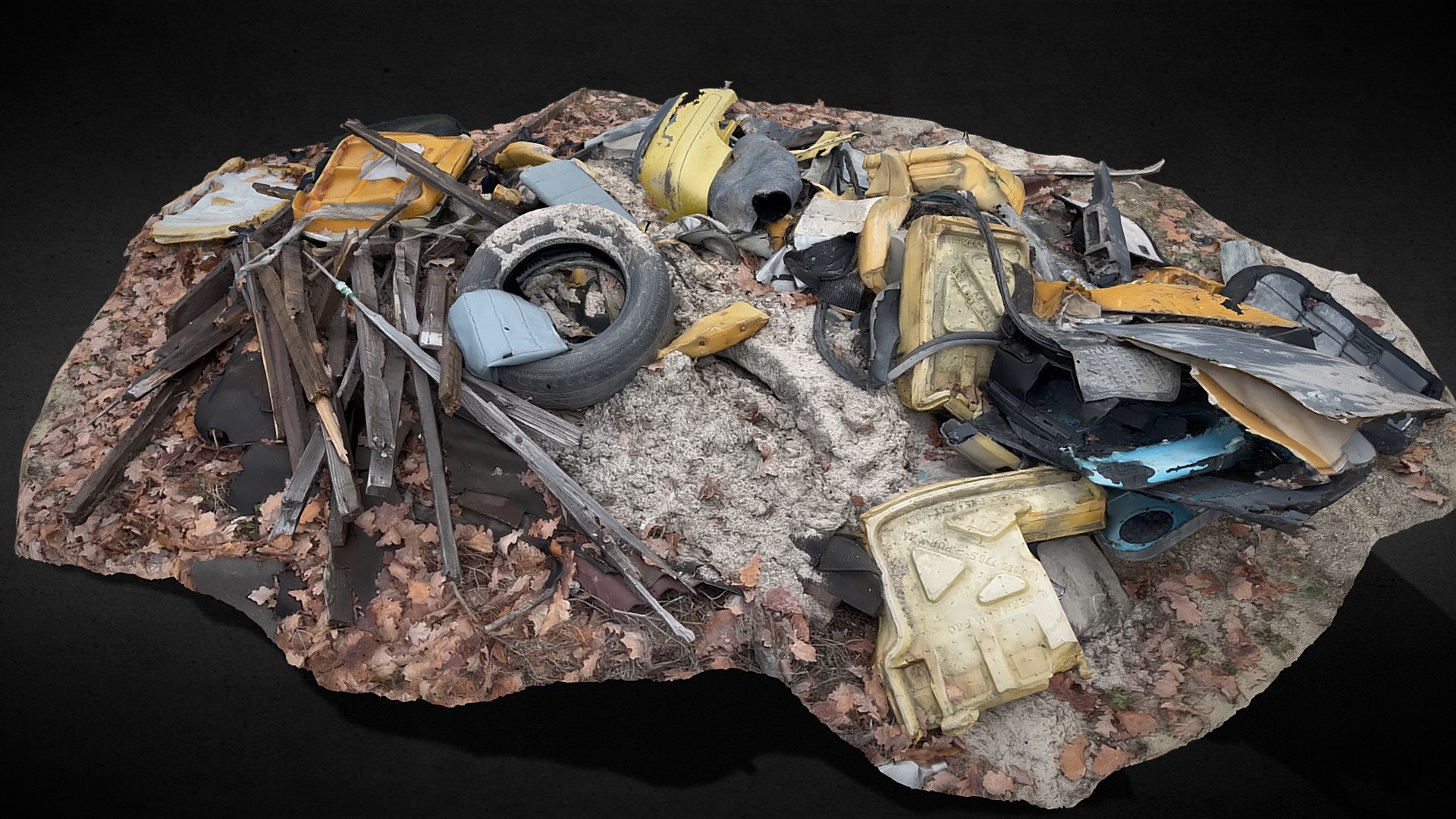 car trash parts - photogrammetry
made on canon mkII lens 35mm
maps: diffuse 8k, ao-4k
cleaned geometry, no retopology
textures 4k: roughness, nrm, bump - car trash parts photoscan - Buy Royalty Free 3D model by looppy 3d model
