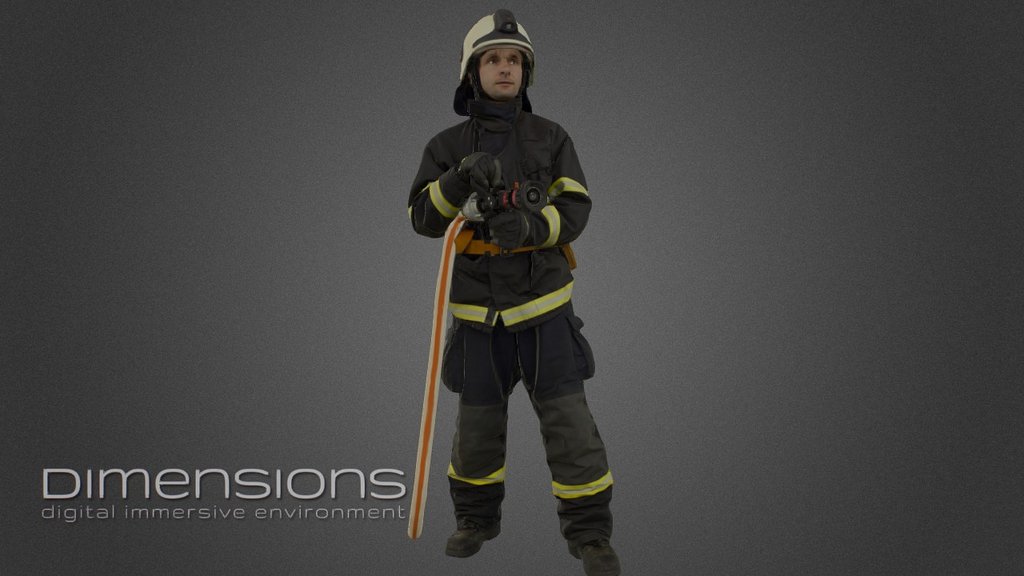 Hasič v zásahovém oděvu /fireman/ - 3D model by Dimensions Inc. (@3dgang) 3d model