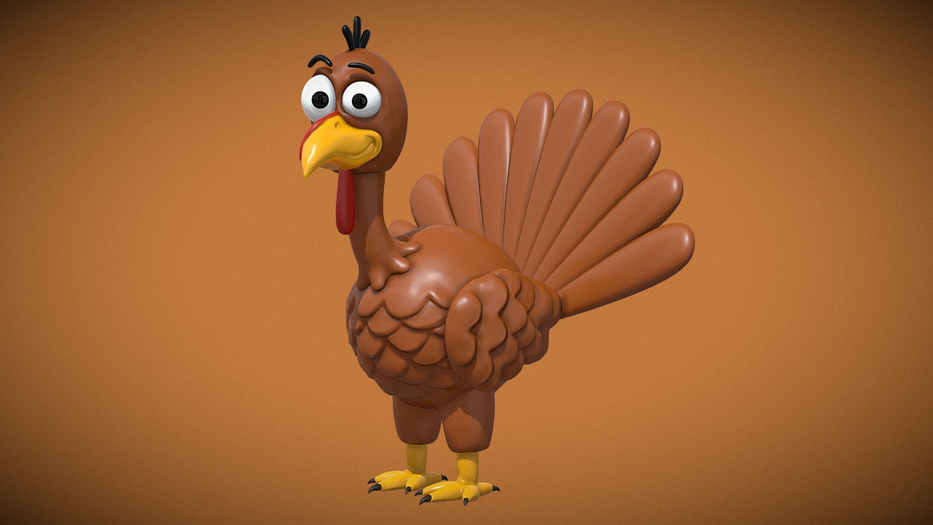 Stylized cartoon Thanksgiving Turkey character, sculpted and created in Blender.

**Note: ** The character has not been retopologized, rigged, or texture baked.

Watch the tutorial on how to create this here:  https://youtu.be/N0XOib-iIzA

Happy Thanksgiving Everyone!  🦃  🥧  🍁  🥂

Contents:




Finished Blender File

Final Render

HDRI Lighting

 - Thanksgiving Turkey 🦃 - Buy Royalty Free 3D model by Ryan King Art (@ryankingart) 3d model
