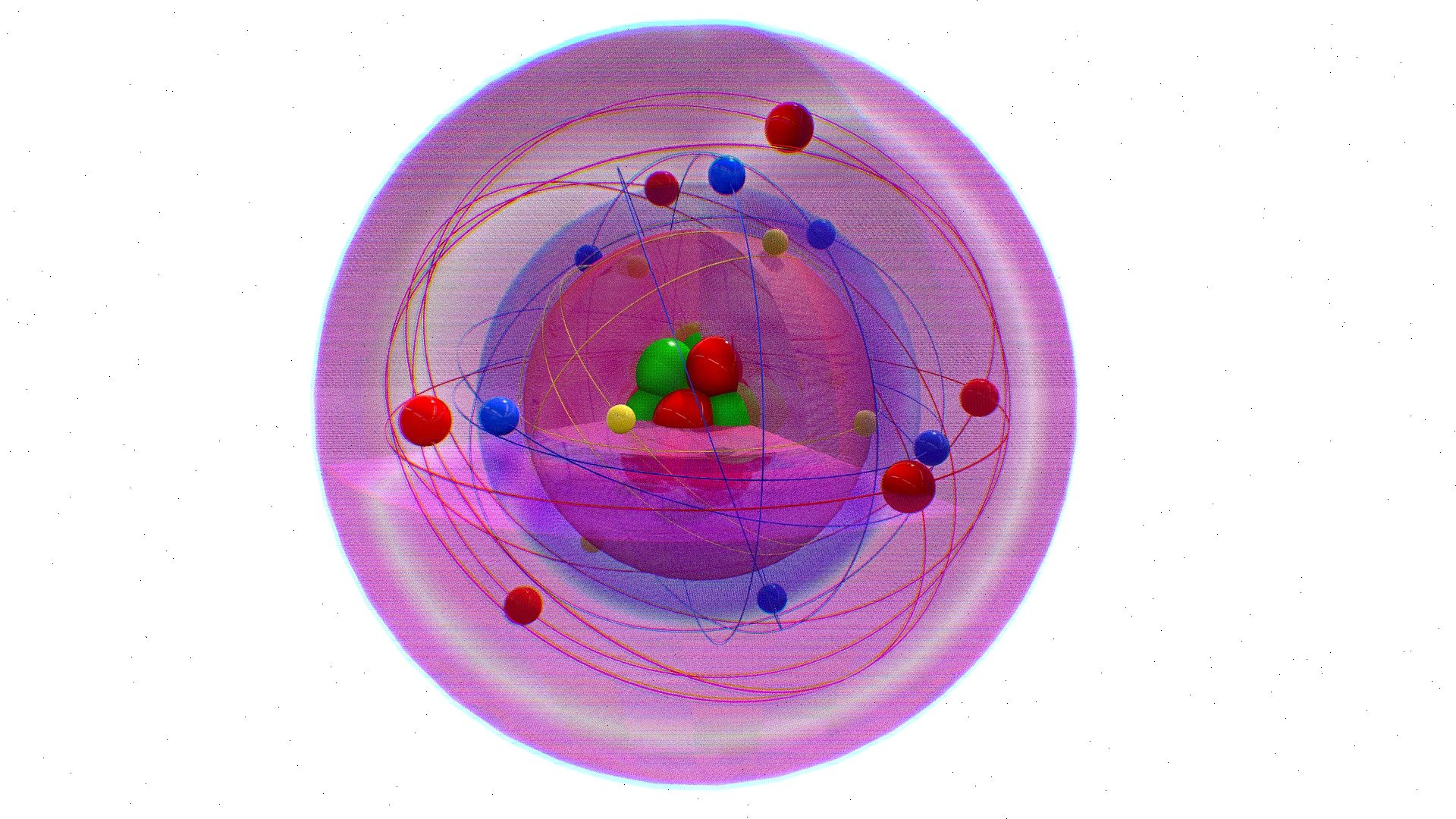 An atom is a particle of matter that uniquely defines a chemical element. An atom consists of a central nucleus that is surrounded by one or more negatively charged electrons. The nucleus is positively charged and contains one or more relatively heavy particles known as protons and neutrons 3d model