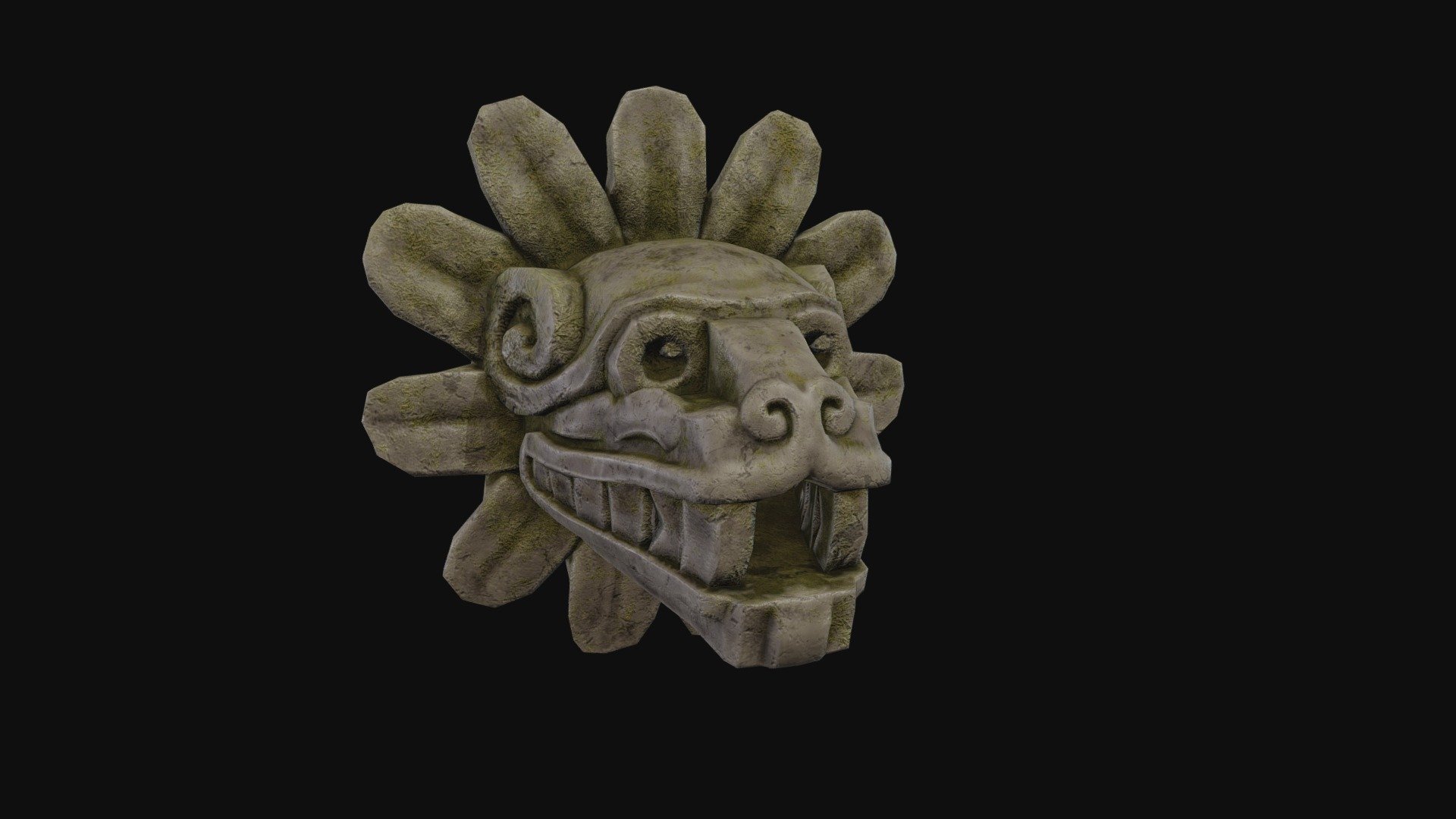 Mayan Statue Cougar Head - 3D model by leonardotomazidesouza 3d model