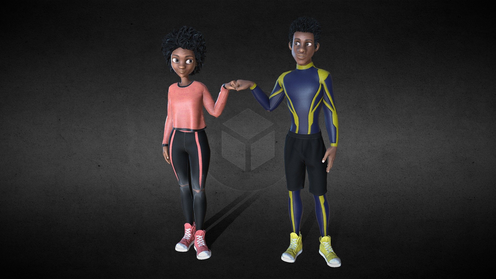 My new characters Amanda and Adam for Character Creator 3 3d model