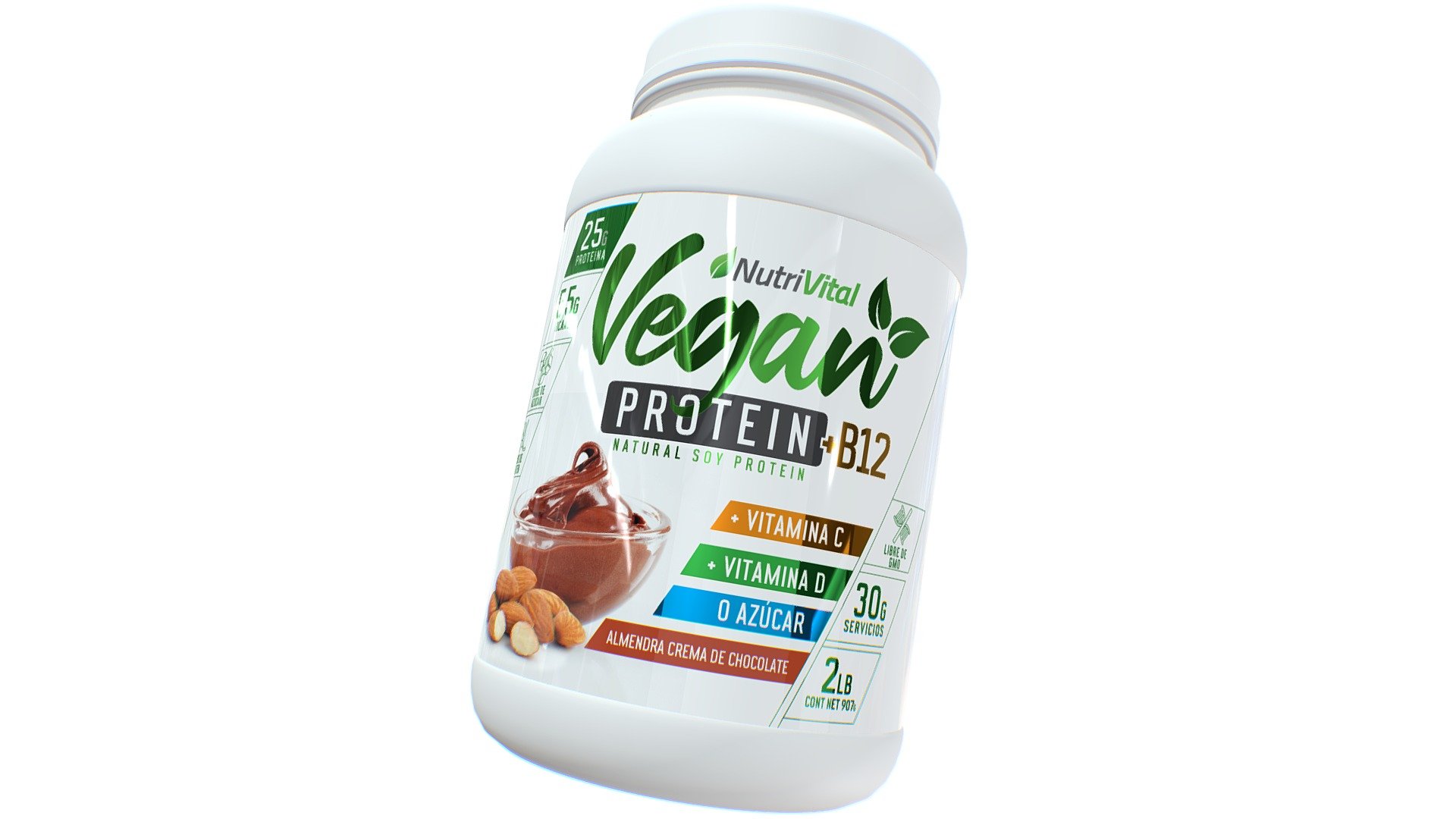 Vegan Protein AmbosLados v6 - 3D model by proyects 3d model