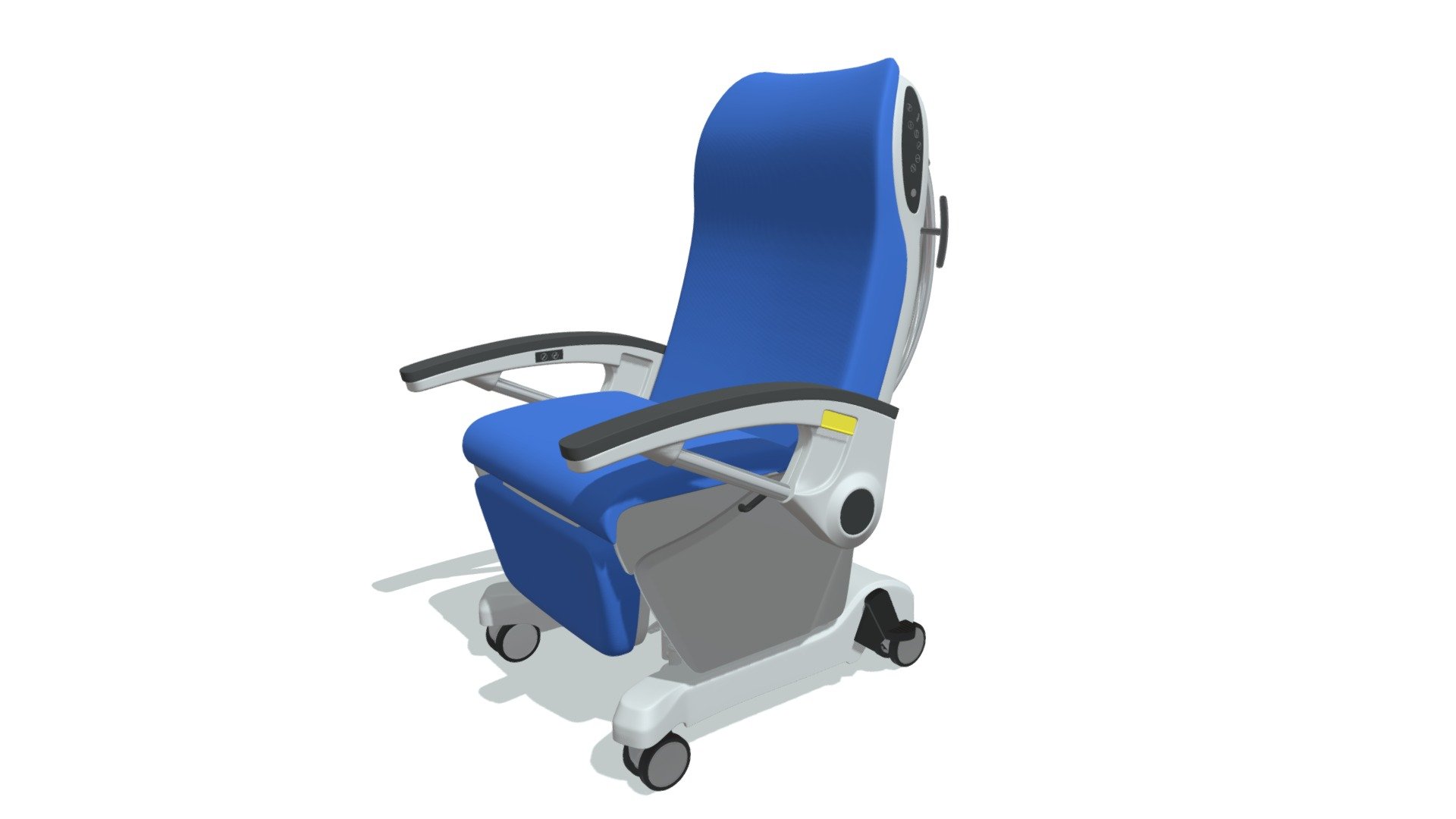 High quality 3d model of hospital patient wheel chair.
Colors can be easily modified 3d model