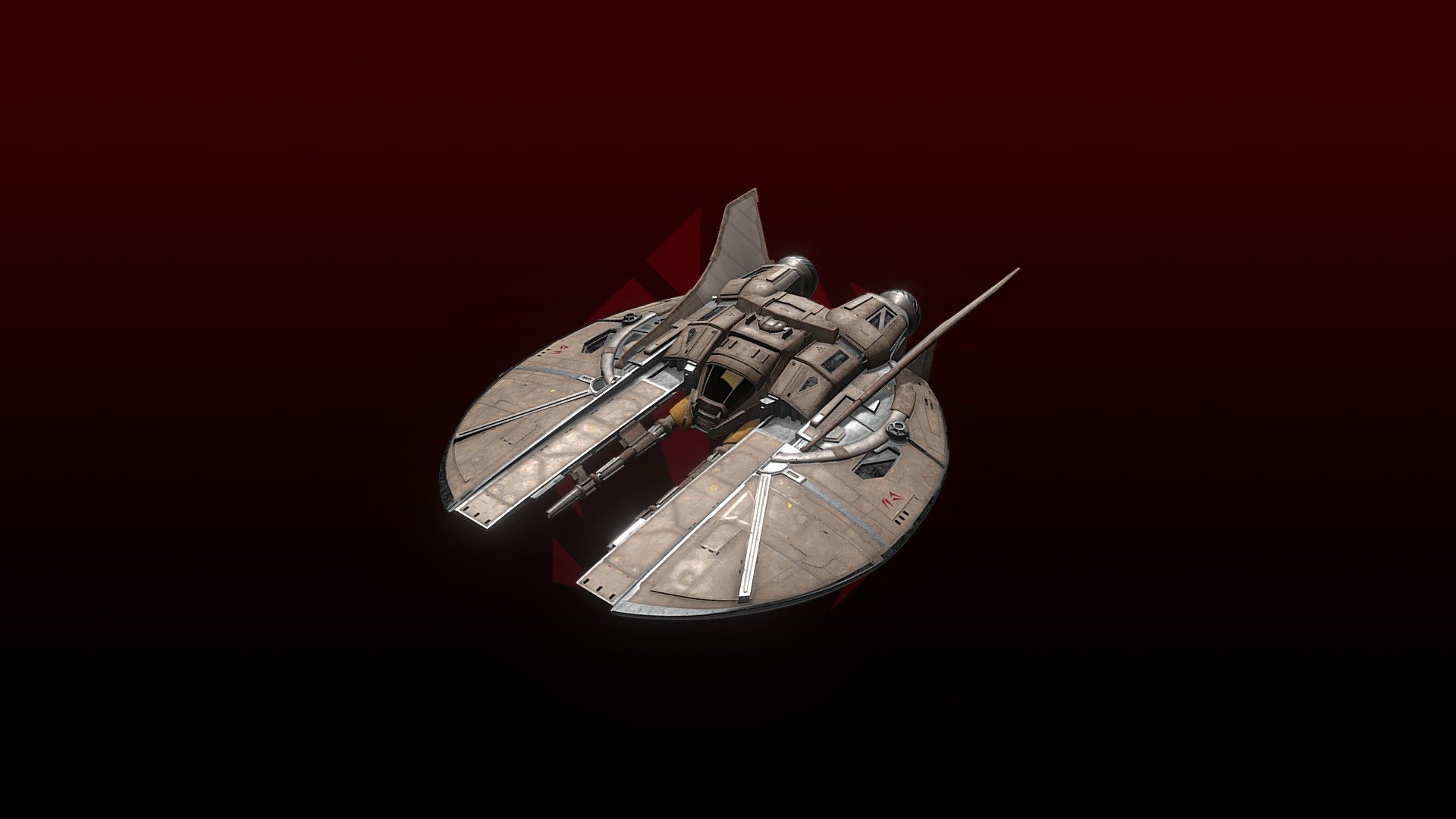The classic Kilrathi fighter design, inspired by Wing Commander - Dralthi - Buy Royalty Free 3D model by Hangar.b.productions 3d model