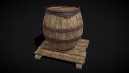 Gorda Wine Barrel bar, pallet, wooden, barrel, wine, household, other, oak, pub, medieval, barrels, furniture, beer, whiskey, old, rum, keg, low, poly, wood, container
