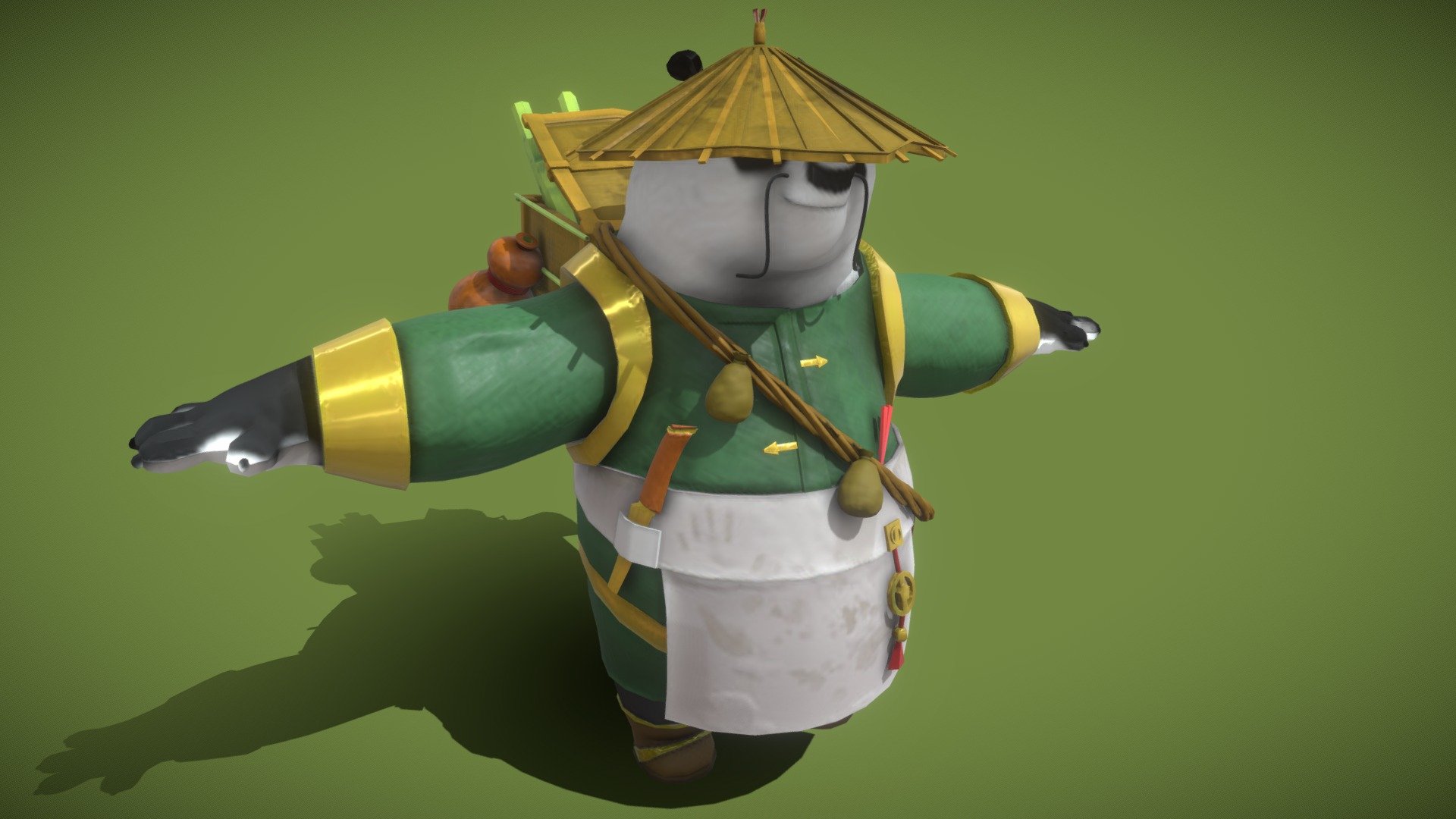 This panda is a shopkeeper for a rouge like game we are working on 3d model