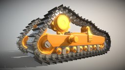 Bulldozer Undercarriage Rigged (High-Poly)