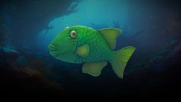 Stylized Big Eye Bream fish, flying, rpg, teeth, deepsea, mmo, rts, fbx, water, moba, bream, handpainted, lowpoly, animation, stylized, fantasy, sea, bigeyedfish, bigeyebream