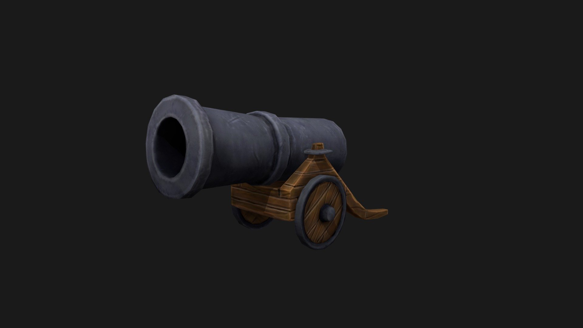 Created a Hand-Painted stylised cannon to practice my 3D skills without concepts 3d model