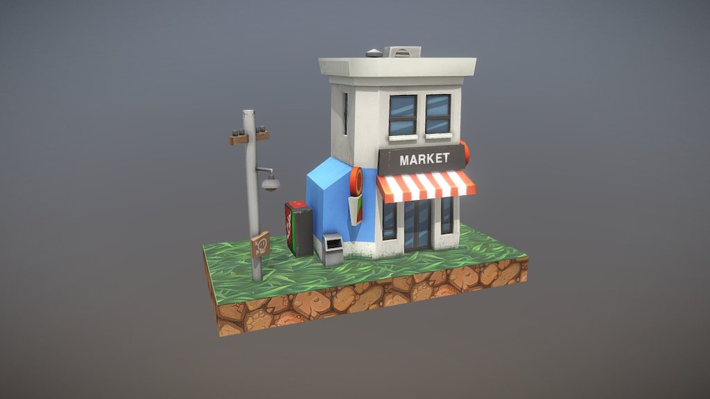 Cartoon market - Cartoon market - 3D model by u3dmom (@i9anada) 3d model