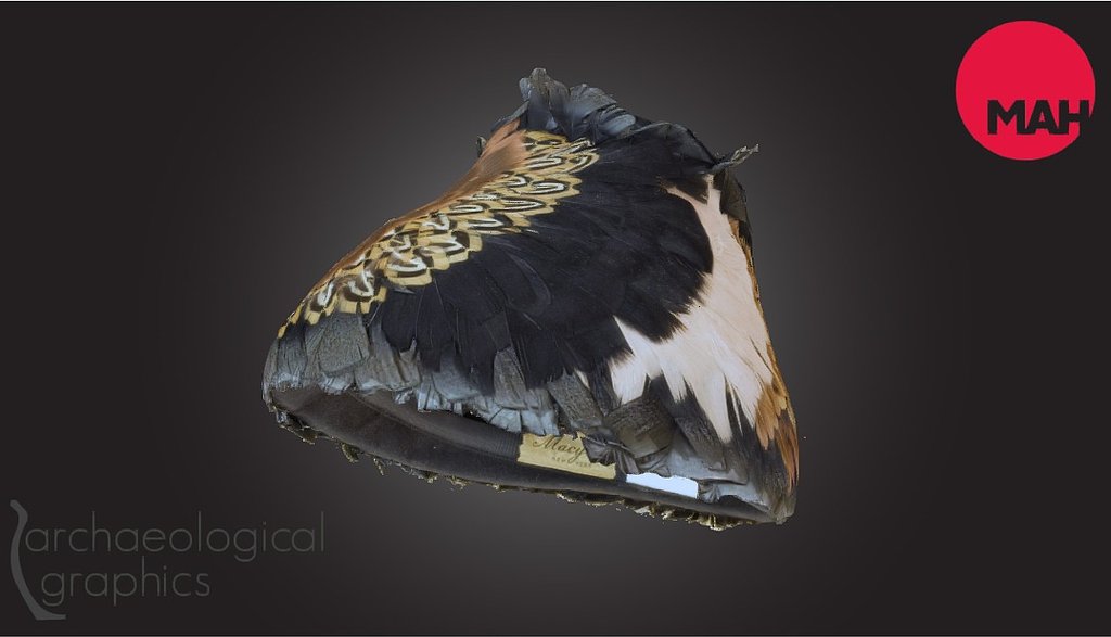 This hat from the collection of the Santa Cruz Museum of Art and History dates to the 1930s. It was sold by Macy's and is covered in pheasant feathers 3d model