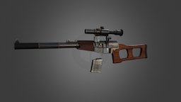 VSS Vintorez rifle, russian, vintorez, sniper, vss, weapon, game, pbr, gun