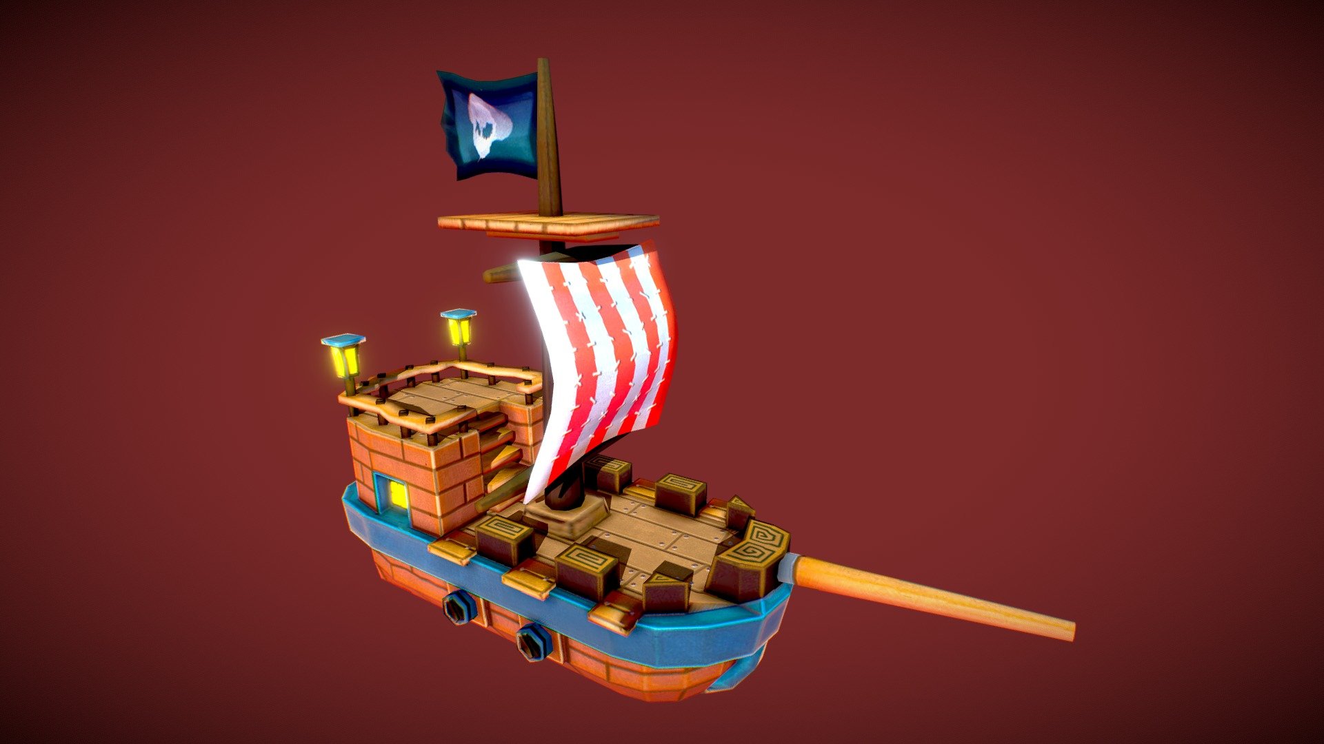 This is my first publication of the model. I made this ship for the future mini-game.

Model created and unwraped in Blender. Minor edits to ZBrush, and then, textured in Substance Painter 3d model