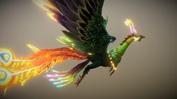 Real-time Bones Demo: Phoenix Bird flying, bird, phoenix, dragon