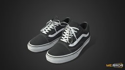 [Game-Ready] White Line Black Sneakers