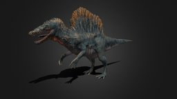 Male Spinosaurus t-rex, scene, sculpt, bird, mesh, pencil, creature, zbrush, animal, dinosaur, dino