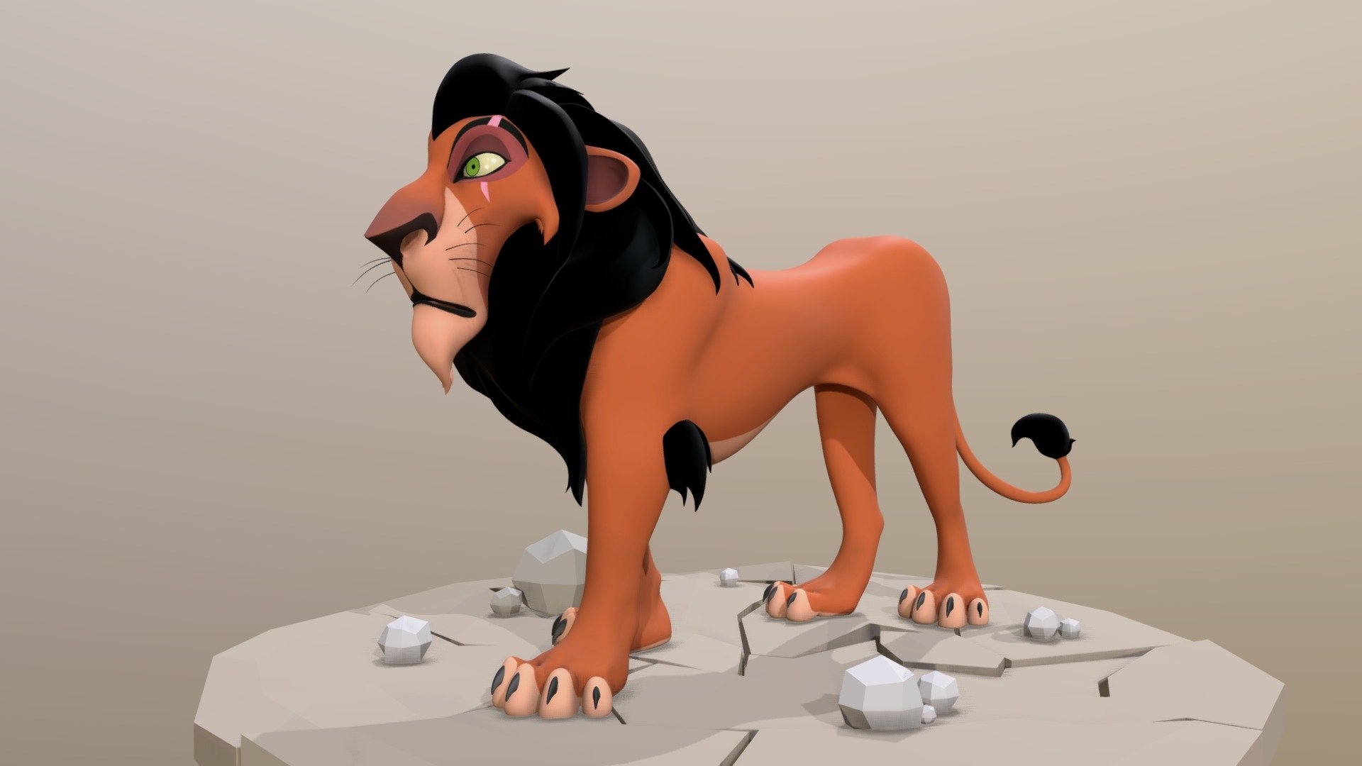 A 3D Fan art model Based on scar from &ldquo;the lion king