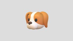 Prop172 Beagle Dog Head face, cute, little, baby, dog, kid, pet, prop, fashion, mammal, puppy, ar, anonymous, head, mask, costume, beagle, character, cartoon, animal