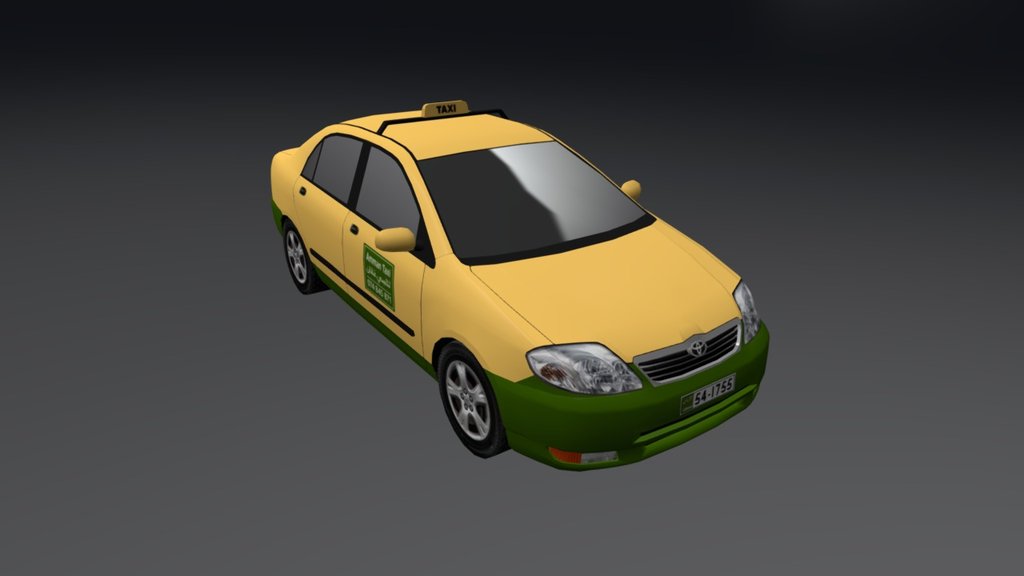 Toyota Corolla 2004 - Taxi - 3D model by terterman 3d model