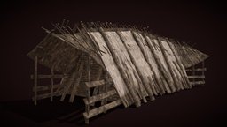 Modular_Housing_Hut_H log, viking, medieval, cabin, hay, hut