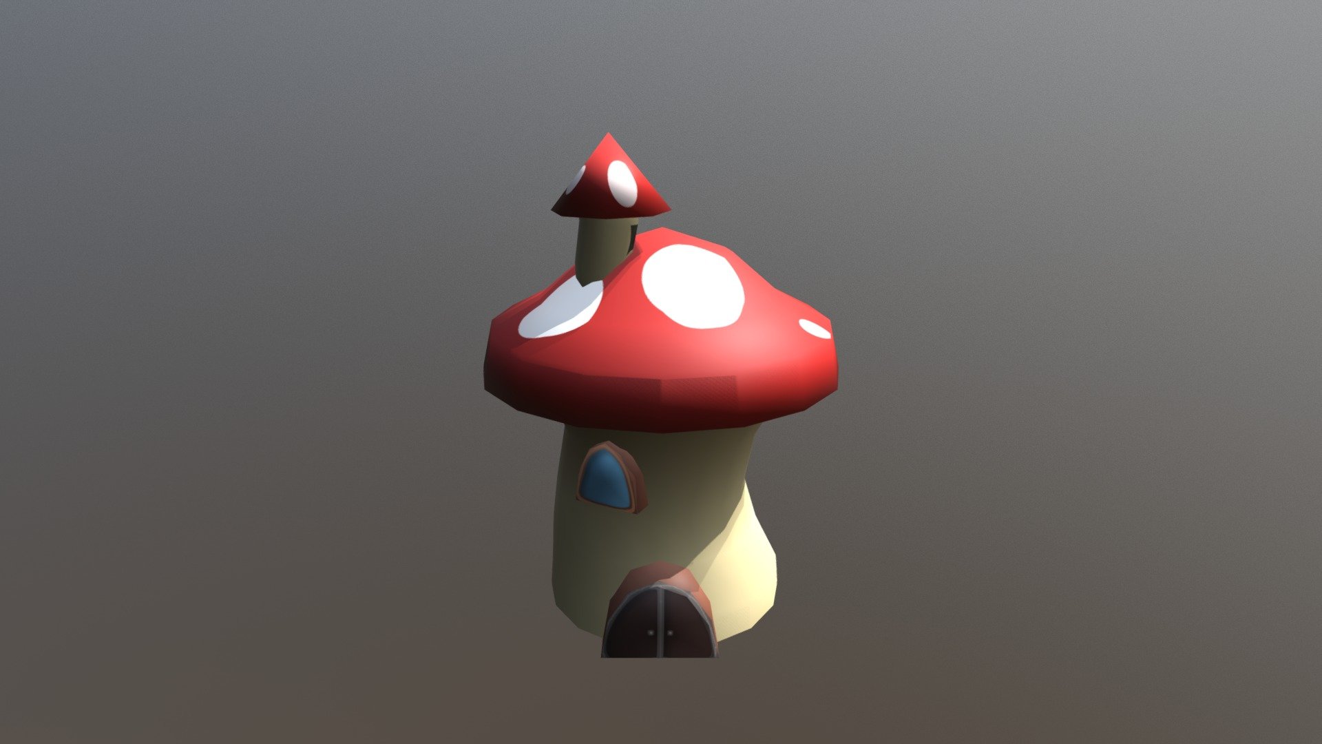 Cartoon Mushroom House, Super Mario inspired 3d model