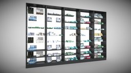 3D pharmacy decorative medicine cabinet 03 object, modern, other, exterior, architect, unreal, loft, obj, ready, drinking, easy, hospital, fbx, decor, metal, realistic, cabinet, max, old, medicine, real, sale, drug, pharmacy, modeling, unity, unity3d, architecture, asset, game, 3d, 3dsmax, lowpoly, low, poly, model, design, interior, modular, "environment", "enine"