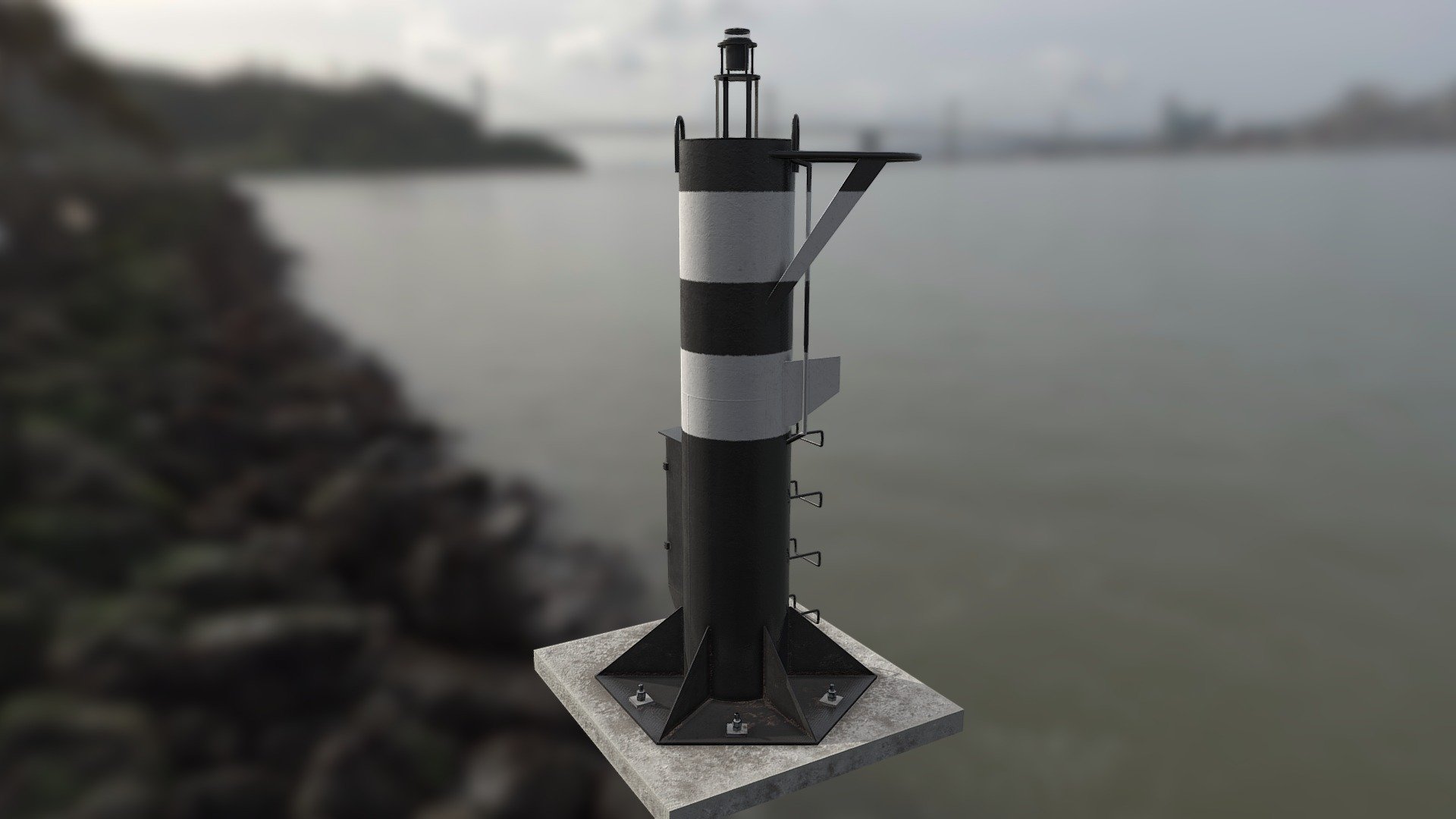 Coastal Signs Port Black - Coastal Signs Port Black - 3D model by ShipSIM 3d model