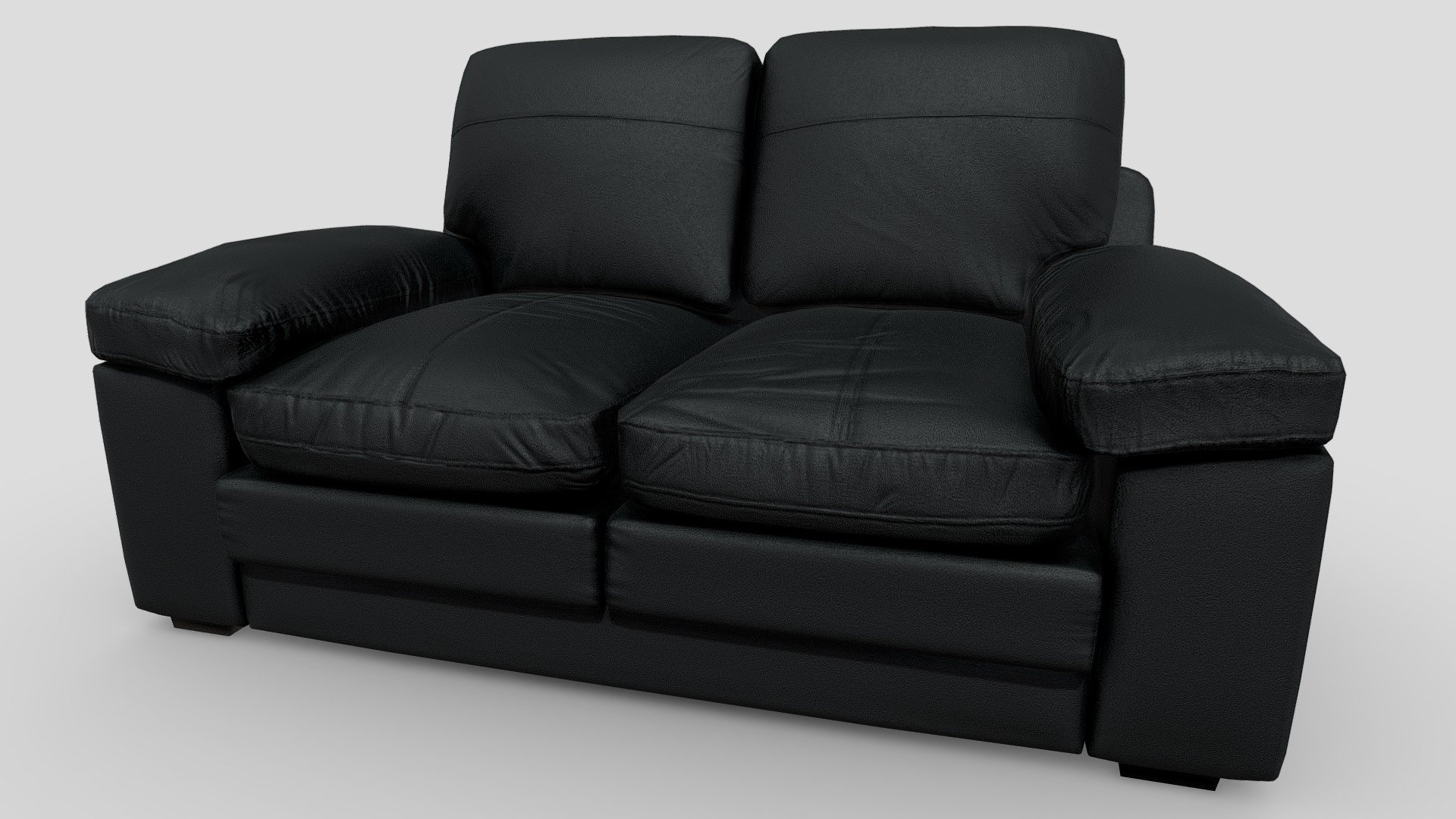 Black leather sofa designed in Maya, detailed in ZBrush and textured in Substance painter.

Model have 4k baked maps, ready for Unity3d and Unreal Game engine 3d model