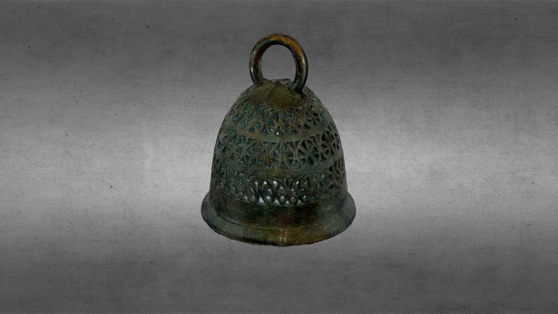 Culture: Medieval. Material: Bronze. Accession no: HCA 623. Current Location: The Hunt Museum, Limerick. A bronze bell which is circular and decorated in three zones with a pattern of acanthus leaves similar to that in stained glass and MSS of the period. The handle is a later addition and the clapper is missing. More.

Re-Uploaded version on: 06/11/2022 - Bronze Bell - Download Free 3D model by The Hunt Museum (@TheHuntMuseum) 3d model